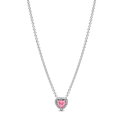 collar en plata ley 925 - corazon rosa