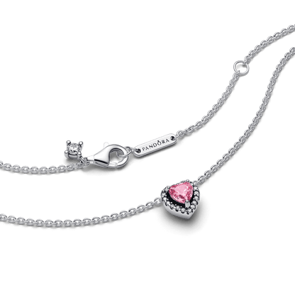 collar en plata ley 925 - corazon rosa