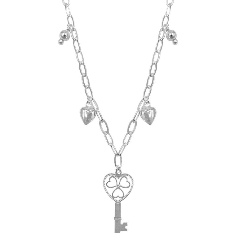 Collar Con Broche Timón 45cms Mas 5cms Extensión Plata 925 - PO0685