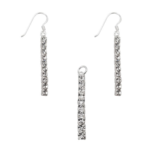 Set Largo Barra Diez Circones 3X33mm Plata 925