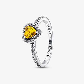 Anillo en plata ley 925 -piedra amarillo