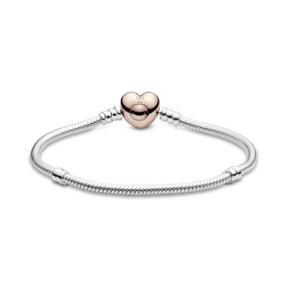 Brazalete Pandora Moments cadena de serpiente con broche de corazón