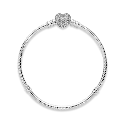 Brazalete  Moments cadena de serpiente con broche de corazón centelleante