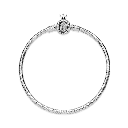 Brazalete Pandora Moments Corona O y Cadena de Serpiente