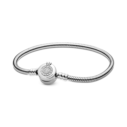 Brazalete Pandora Moments Cadena de Serpiente Corona O Resplandeciente