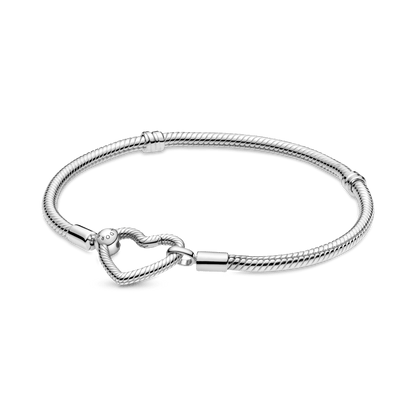 Brazalete Cadena De Serpiente Con Cierre De Corazón Pandora Moments
