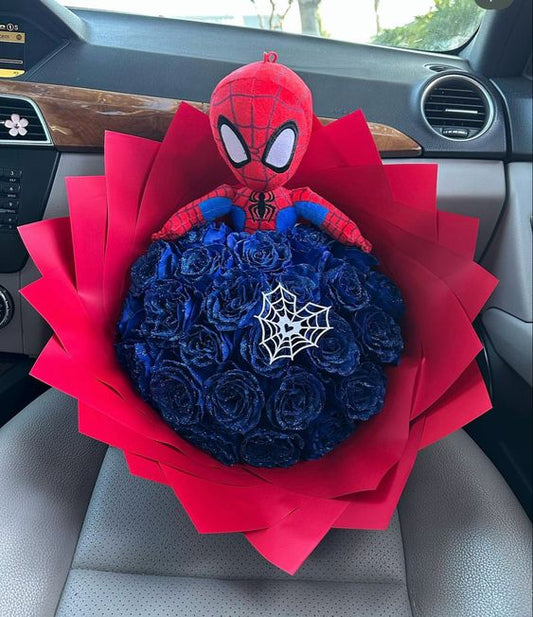 20 Rosas eternas con glitter - personalizado con peluche