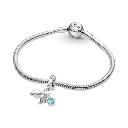 Charm colgante triple pescado, tortuga de mar y concha