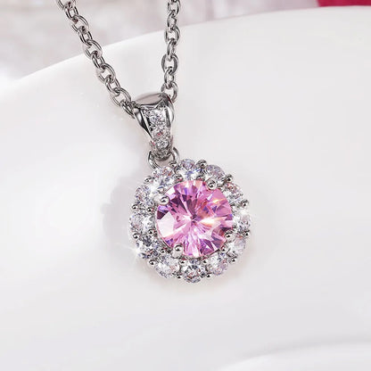 Silver rose necklace