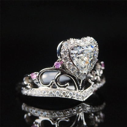 Silver  Pink heart