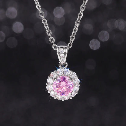 Silver rose necklace