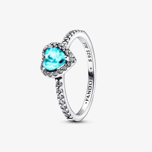 Anillo en plata ley 925 -piedra celeste
