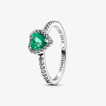 Anillo en plata ley 925 -piedra verde
