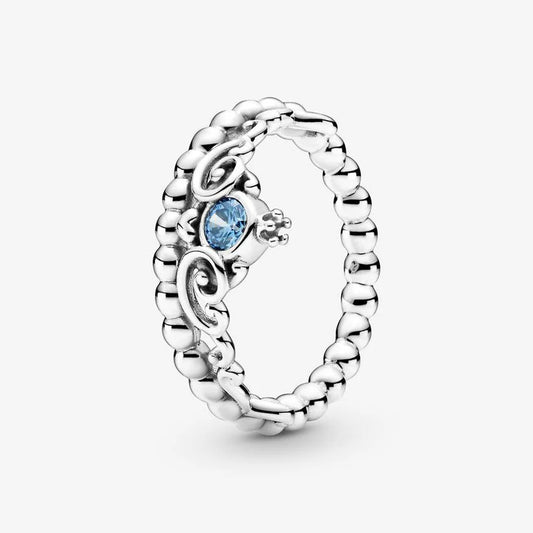 Anillo en plata ley 925 - Anillo Corona Azul Cenicienta Disney