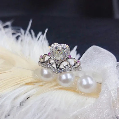 Silver  Pink heart