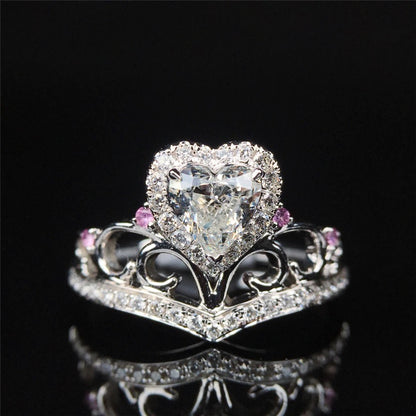 Silver  Pink heart