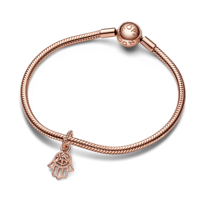 Charm colgante Mano Hamsa protectora Recubrimiento en Oro Rosa de 14k
