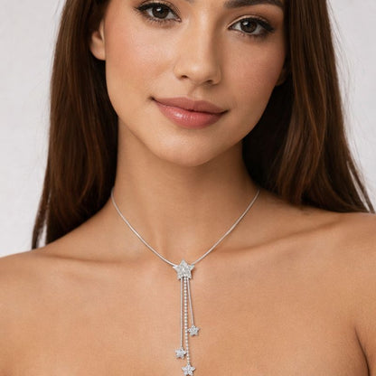 Collar colgante de estrellas y cadena 45 cms mas colgante plata 925