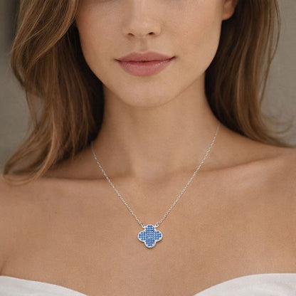 Collares colgante trébol micro circón Plata 925