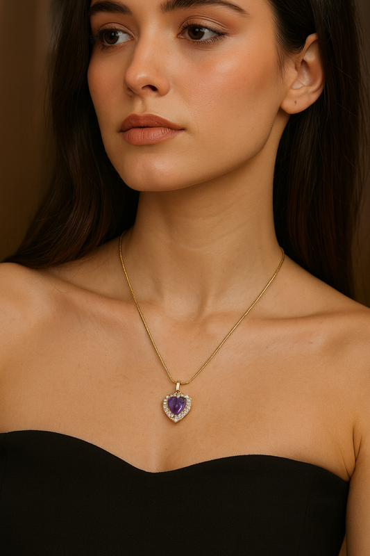 Collar  dorado purple   - Acero inoxidable