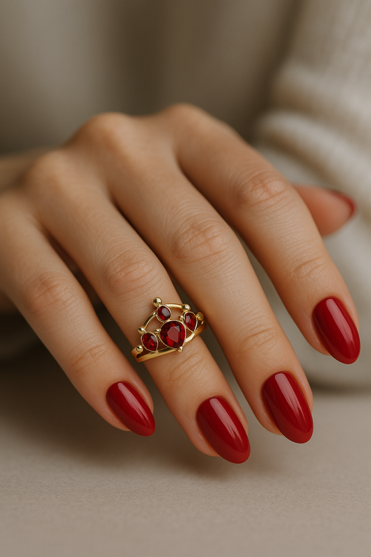 Anillo princesa rojo  - Acero inoxidable