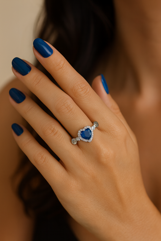 Anillo aurora azul   - Acero inoxidable