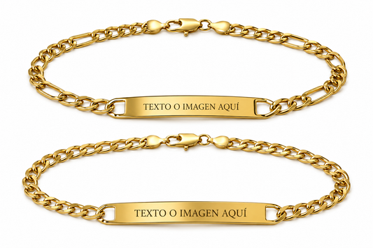 Pulseras duo de pareja Gold   - Personalizada