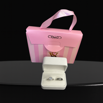 Anillos promesa -corazon blanco