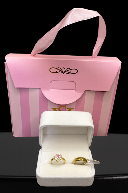 Anillos promesa - enchapado en oro corazon rosa