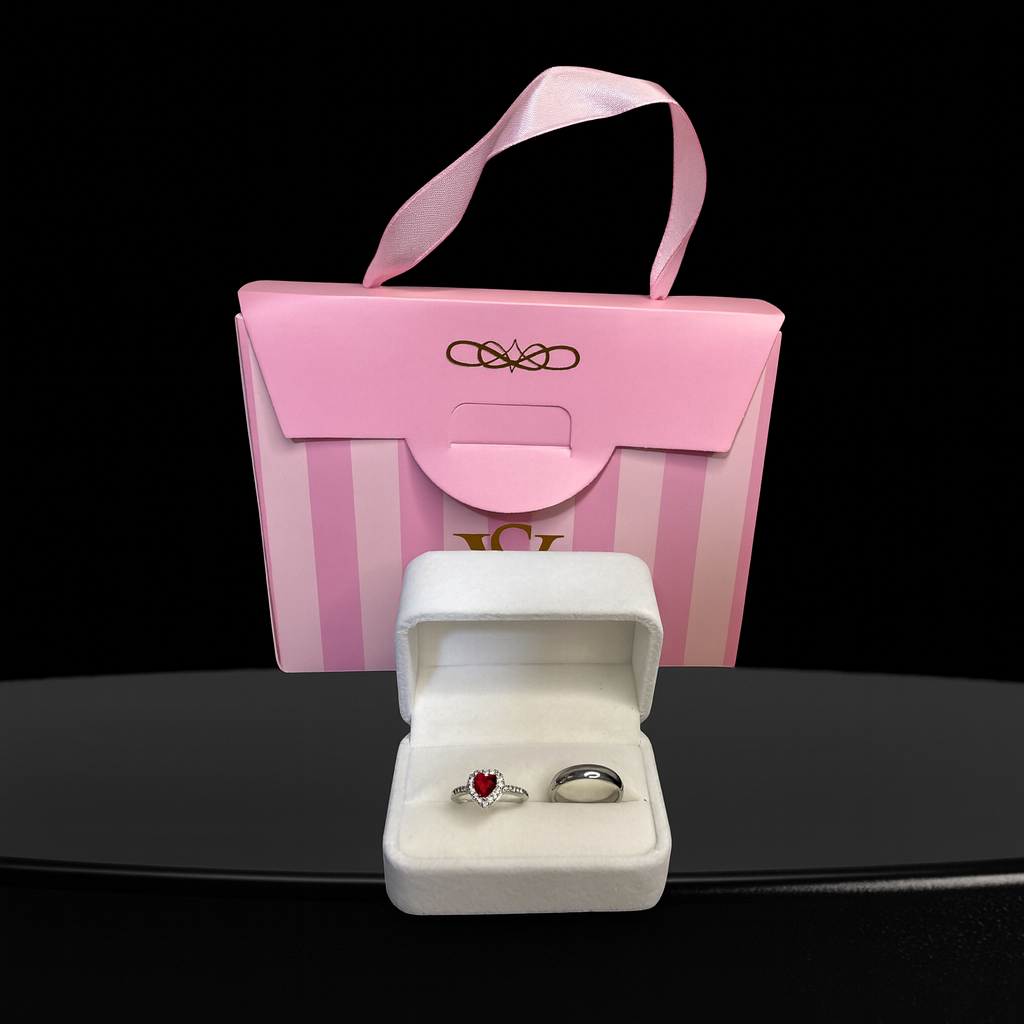 Anillo promesa -corazon rojo