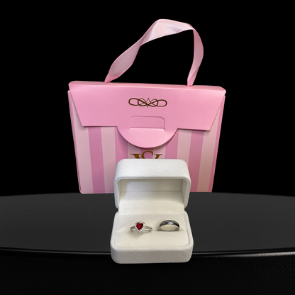 Anillo promesa -corazon rojo