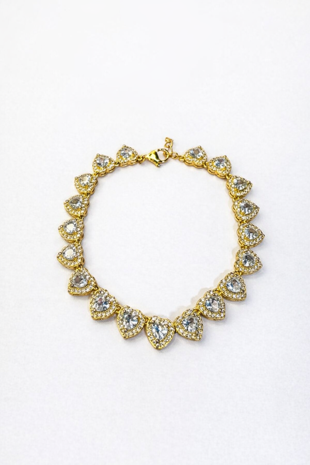 Pulsera modelo swarosky - Gold corazon blanco