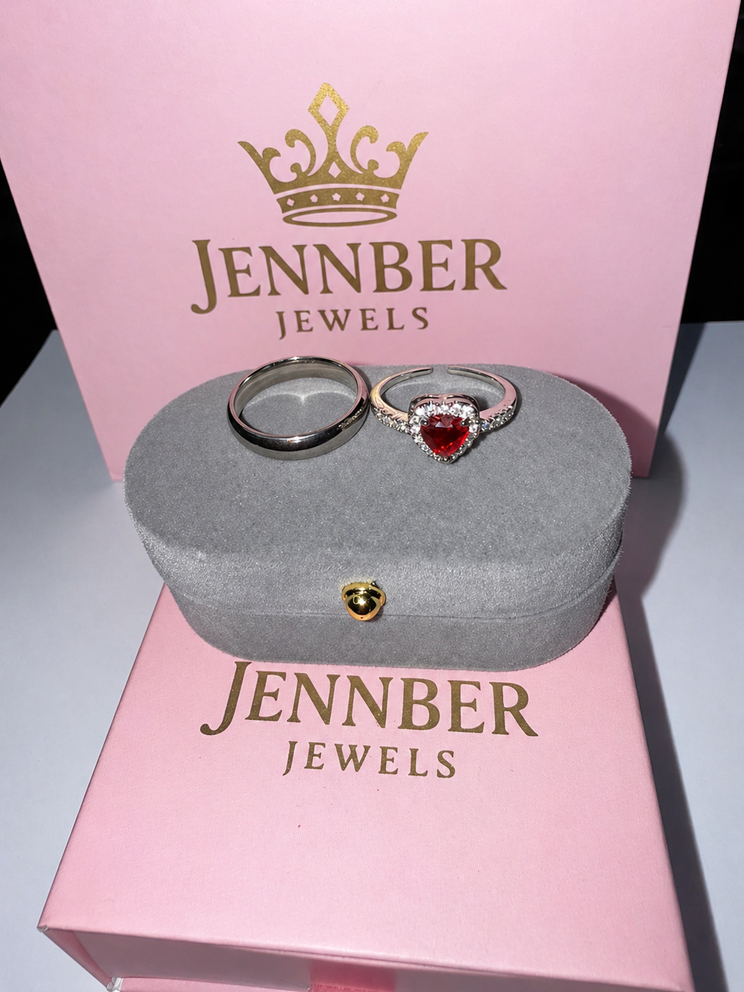 Anillo promesa -corazon rojo