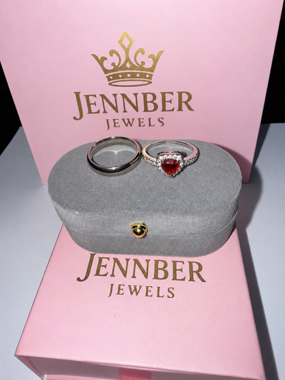 Anillo promesa -corazon rojo