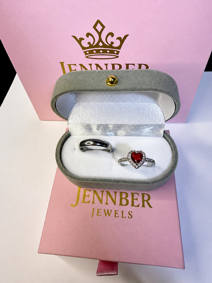 Anillo promesa -corazon rojo