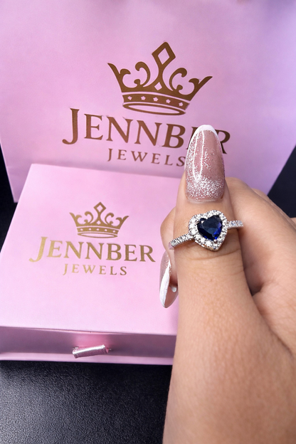 Anillo corazon azul - Acero inoxidable