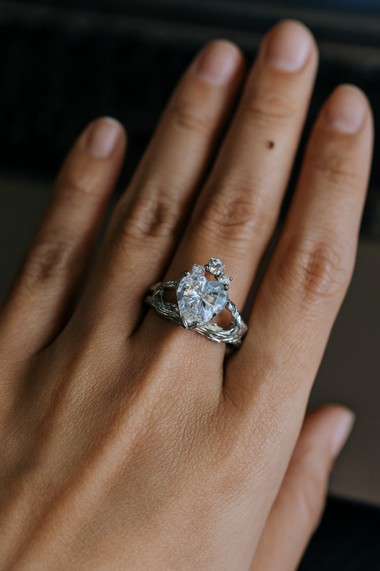 Heart sterling silver ring