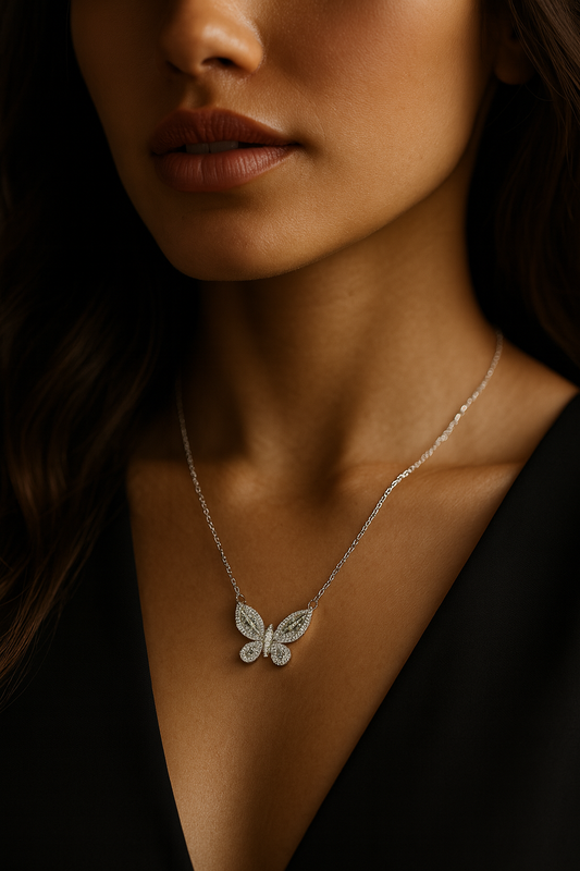 SILVER BUTTERFLY NECKLACE