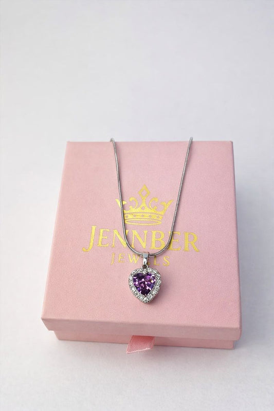 Collar  cristal  purple - Acero inoxidable