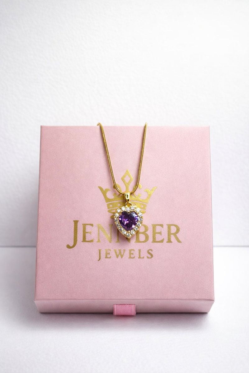 Collar  dorado purple   - Acero inoxidable
