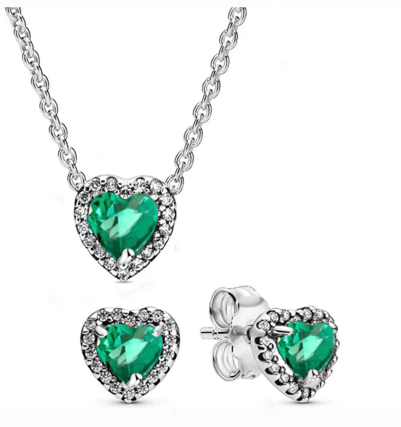 Set joyeria de plata ley 925 - piedra verde