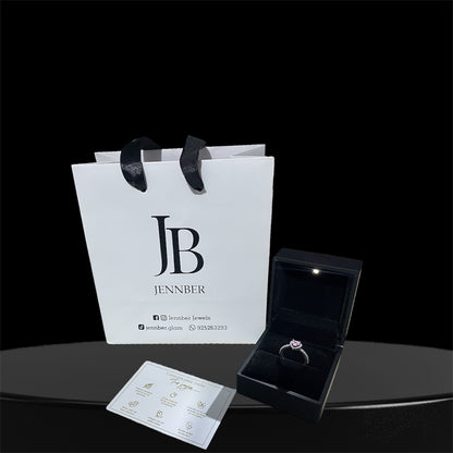 Anillo en plata ley 925 -piedra rosa