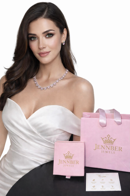 Collar modelo ariana grande - Piedra rosa   - Acero inoxidable