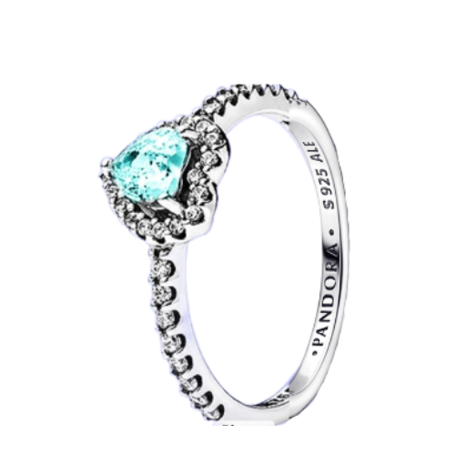 Anillo corazon elevado