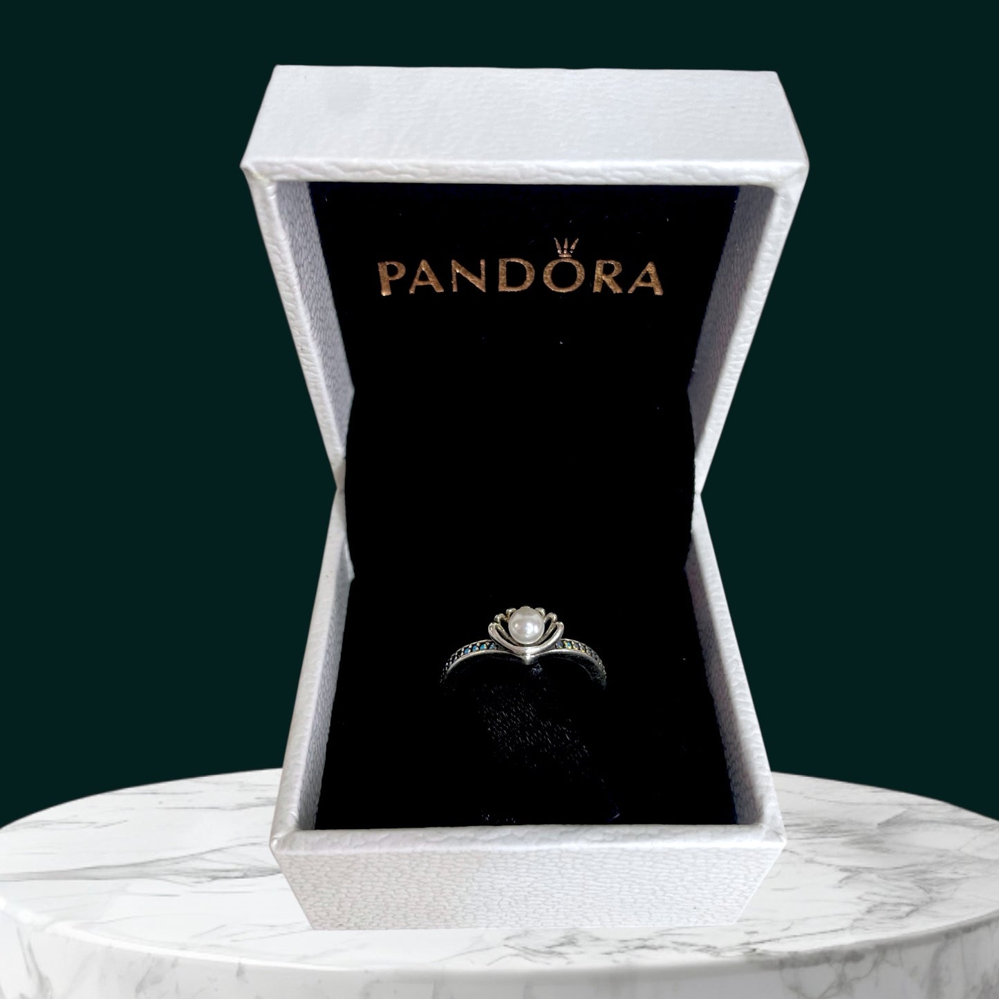 Anillo de perla  de la princesa Ariel - plata ley 925