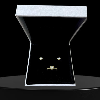 Set joyeria de plata ley 925 - enchapado en oro piedra blanca