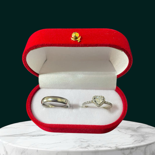 Anillo promesa  - Plata ley 925 corazon blanco