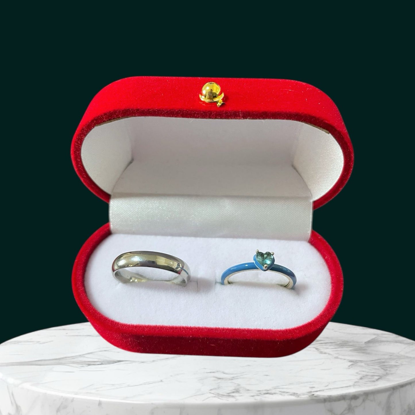 Anillo promesa  - Plata ley 925 chacras azul