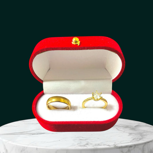Anillo promesa  -  Enchapado en oro corona