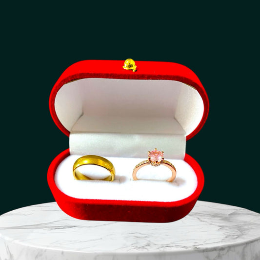 Anillo promesa  -  Enchapado en oro rosa corona